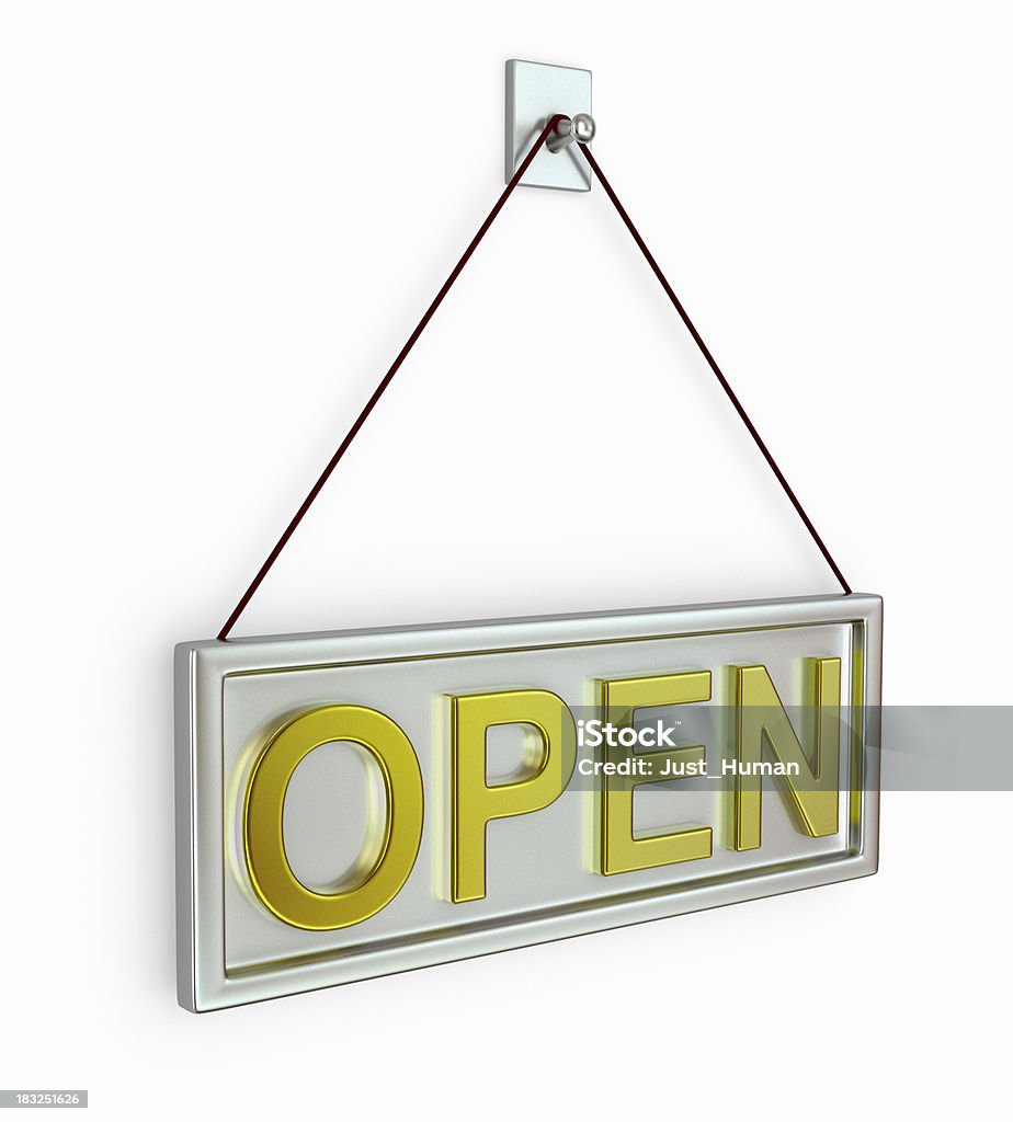 Sign open Hight quality 3d render of sign open. Accessibility Stock Photo