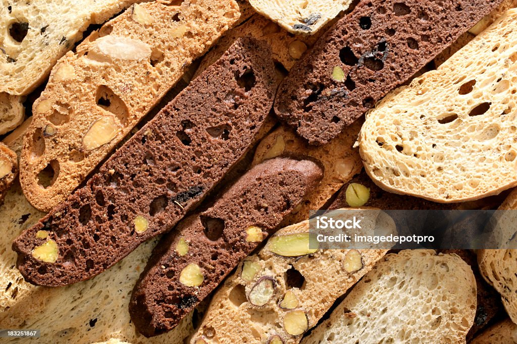 Cookie close up shot of variety of fresh cookies. Almond Stock Photo