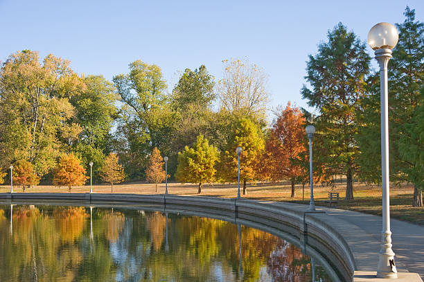 Autumn Lake Reflection stock photo