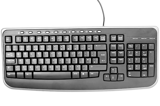 黒のコンピューターのキーボードで、白背景 ストックフォト