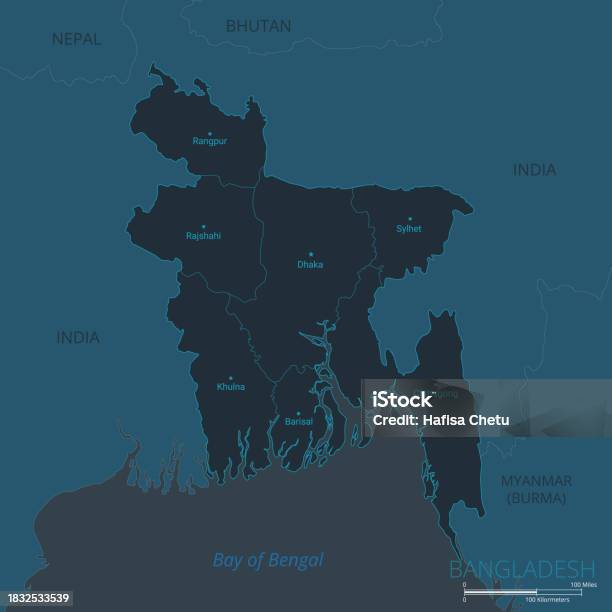 Bangladesh Map High Detailed Vector Map Of Bangladesh With Countries