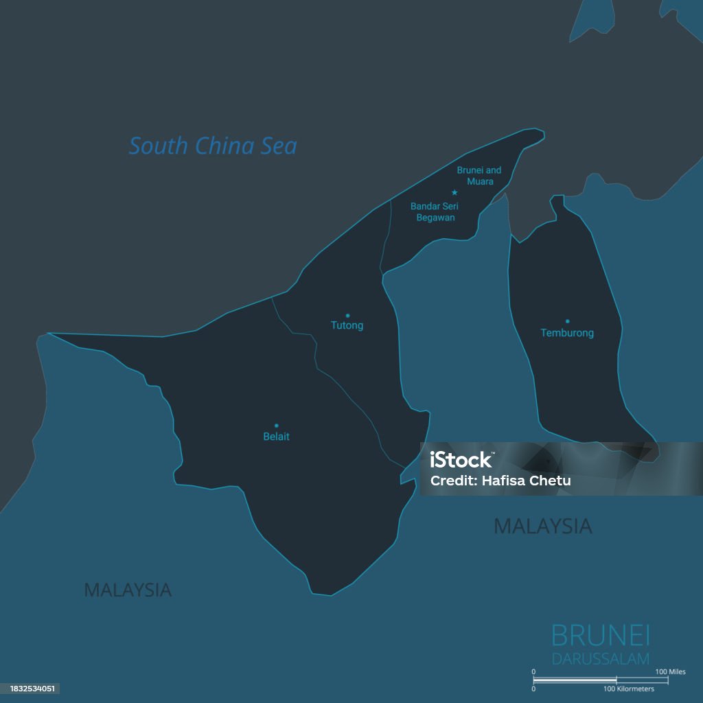 ブルネイの地図国首都名国境水オブジェクトとブルネイの高詳細なベクトルマップ GPS追跡のベクターアート素材や画像を多数ご用意 GPS