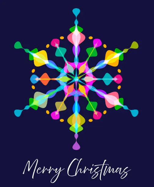 Vector illustration of Snowflake Christmas Greeting
