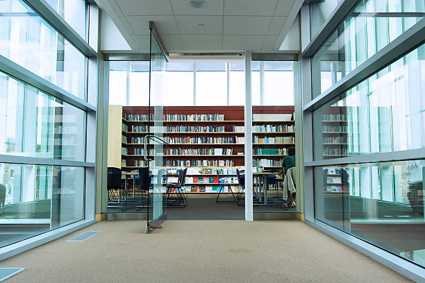 Modern library stock photo