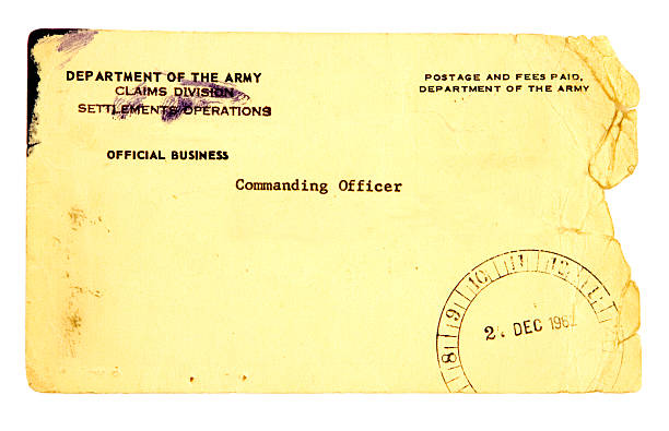istock Front of Old Worn Army Claim Division Postcard from 1967 183254427
