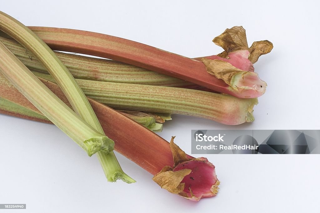 Rhubarb stalks Rhubarb stalk on white underface Candid Stock Photo