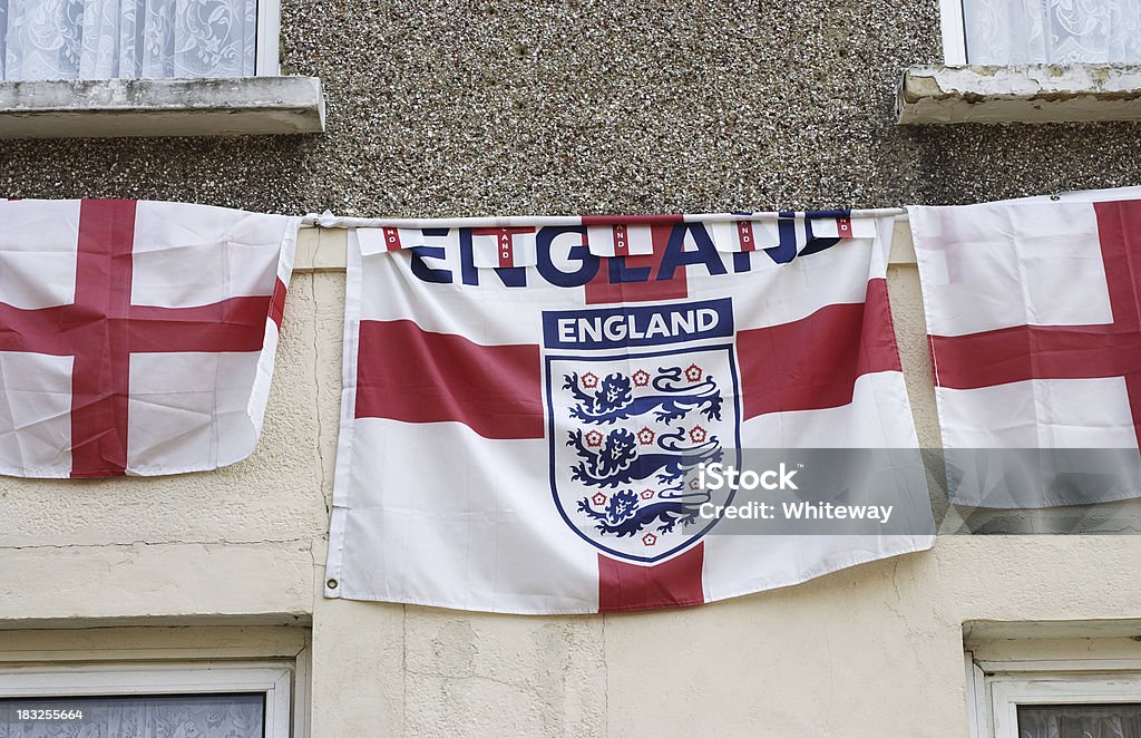 Flaggen von St. George Fußball World Cup in England. - Lizenzfrei Abzeichen Stock-Foto
