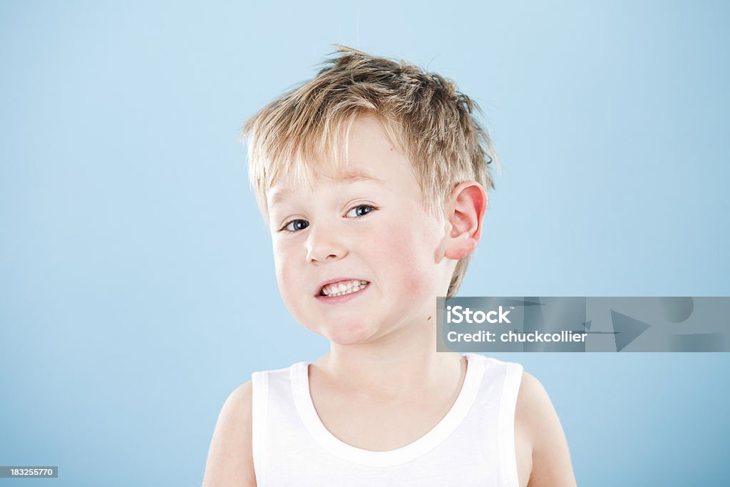 Retrato em azul - Foto de stock de 4-5 Anos royalty-free