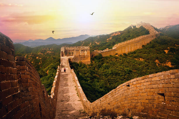 View of The Great Wall of China, Beijing View of The Great Wall of China, Beijing badaling stock pictures, royalty-free photos & images