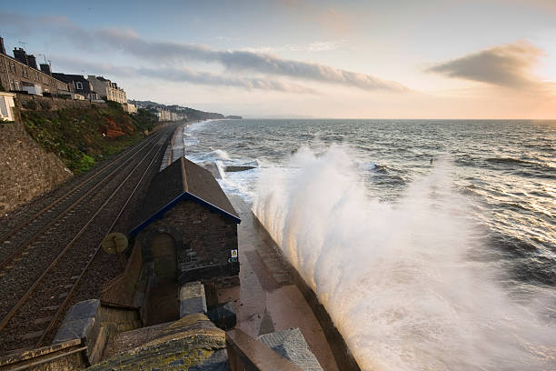 istock Dawlish at high tide during sunrise 183256158