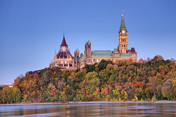 Parliament of Canada Autumn in the Capital of Canada parliament hill ottawa stock pictures, royalty-free photos & images