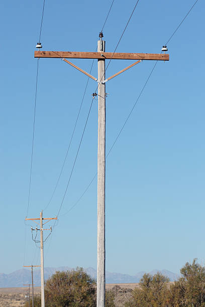 linhas de energia - idaho landscape power equipment electricity pylon imagens e fotografias de stock