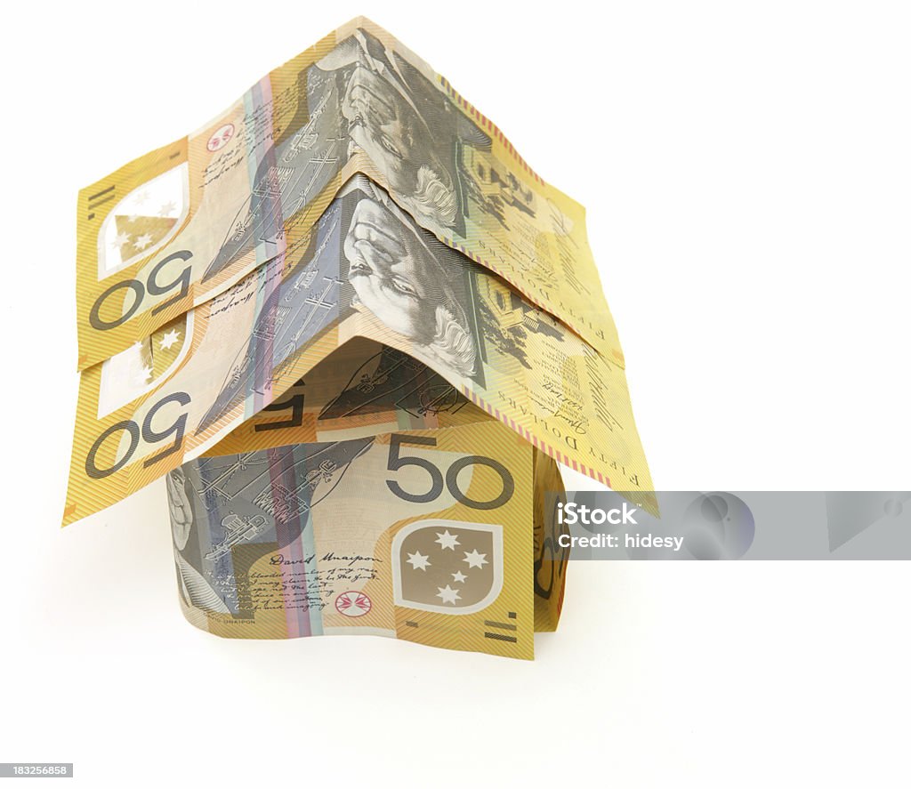 Aussie Equity House made out of Australian Dollars All Australasian Currencies Stock Photo