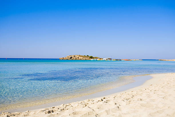 Cyprus beach Nissi bay - Ayia Napa town - Cyprus  cyprus agia napa stock pictures, royalty-free photos & images