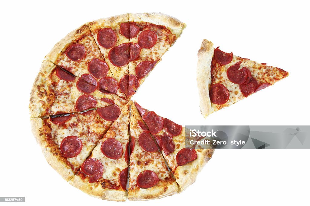 Pac man pizza Pizza shaped like pac man Bread Stock Photo