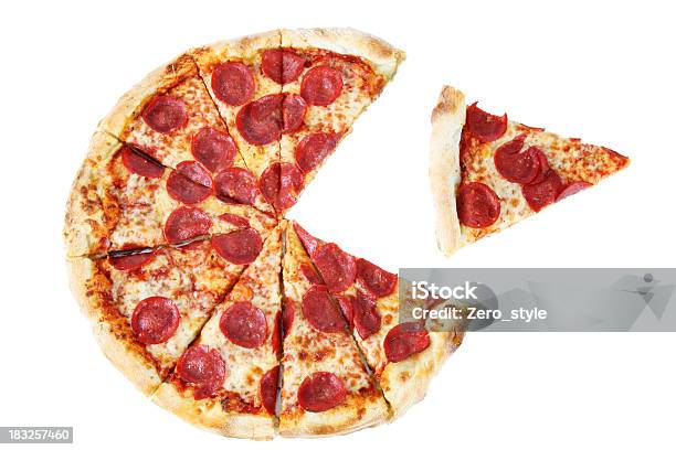 Pac Man Pizza Stock Photo - Download Image Now - Bread, Cheese, Circle