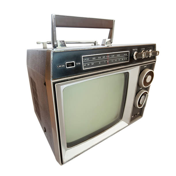 istock Brown old television from the 1970´s isolated on white 183257516