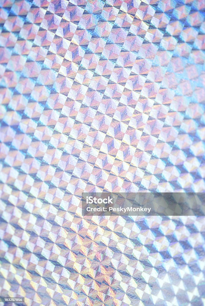 Блестящий серебряный Gift Wrap Полный кадр Выборочная фокусировка - Стоковые фото Голограмма роялти-фри