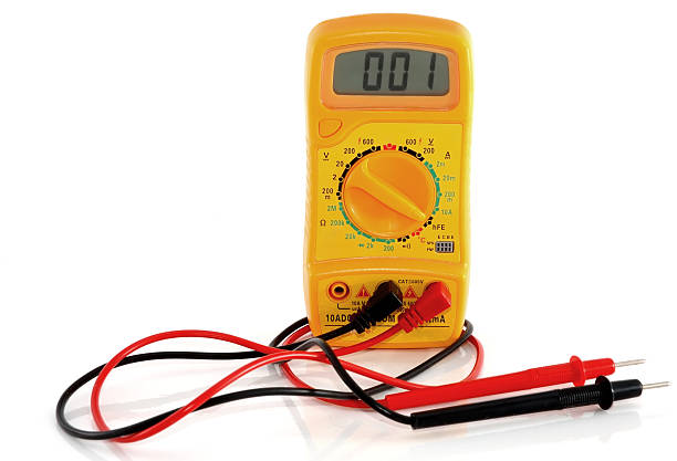 digital voltmeter stock photo
