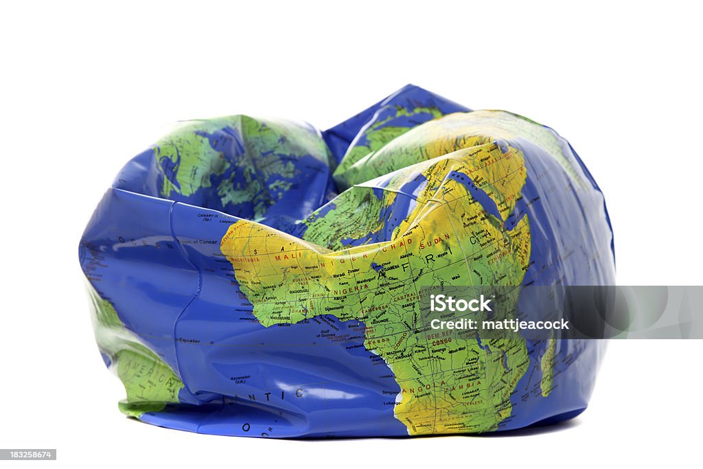 Deflated Inflatable Globe Deflated Earth Stock Photo - Download Image Now - Globe - Navigational ...