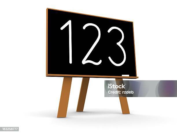 Blackboard With 123 Inscription Stock Photo - Download Image Now - Chalk - Art Equipment, Chalk Drawing, Chalkboard - Visual Aid