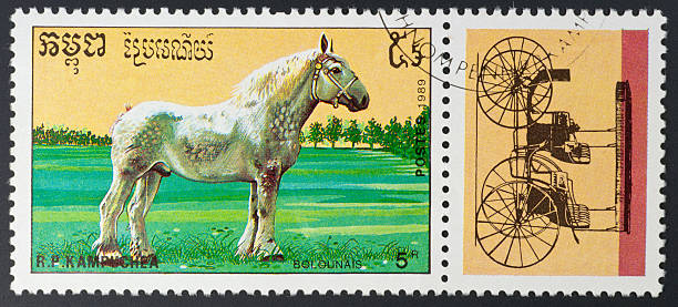 istock motive stamp Kampuchea - draft horses Bolounais 183258936