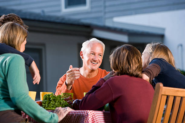 istock Family with three children, happy conversation 183259129