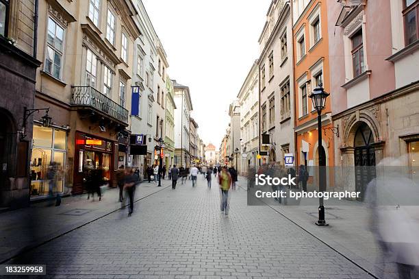 Old Town In Krak243w Florianska Street Stock Photo - Download Image Now - Activity, Architecture, Blurred Motion