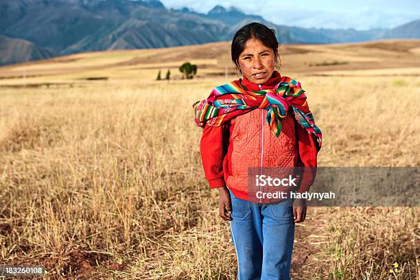 Peruvian Girl Wearing National Clothing The Sacred Valley Cuzc Stock Photo - Download Image Now