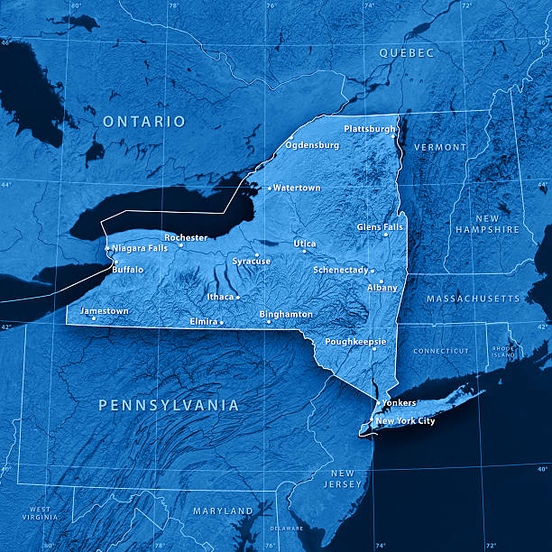 new york state ciudades topographic mapa - yonkers fotografías e imágenes de stock