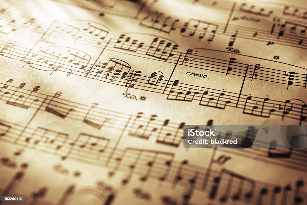 Sheet Music Close-up shot of sheet music in sepia tone.Similar images - Sheet Music Stock Photo