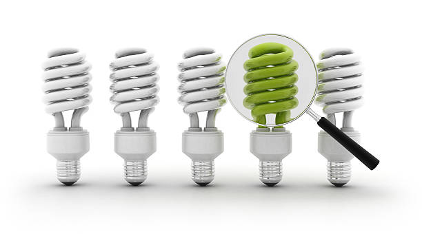 형광등 전등-돋보기 - fluorescent light resourceful energy fuel and power generation 뉴스 사진 이미지
