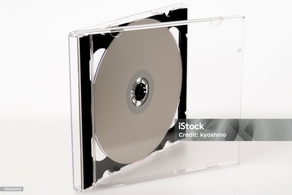 絶縁ショットのプラスチック製 CD ジュエルケースに白背景 - CD-ROMのロイヤリティフリーストックフォト