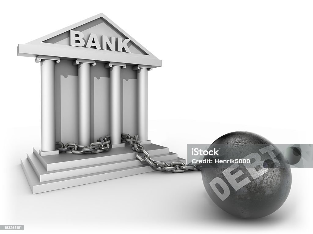 Bank série de dívida-isolado com Traçado de Recorte - Royalty-free Empréstimo Foto de stock