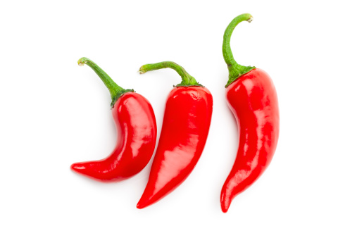 Hot Chili Peppers on white background