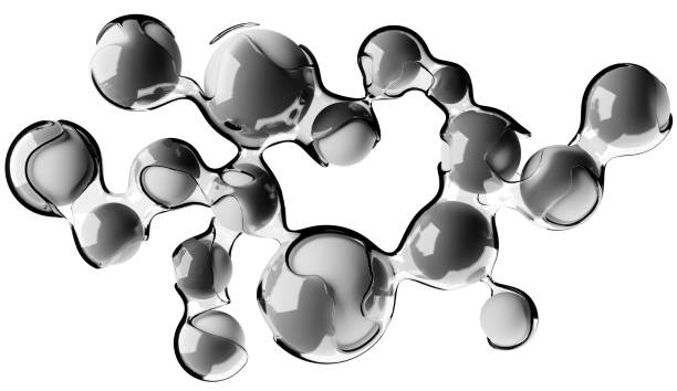 istock alien structure made of white spheres and flowing glass liquid, molecular, hi-tech concept, abstract design element 1832637624