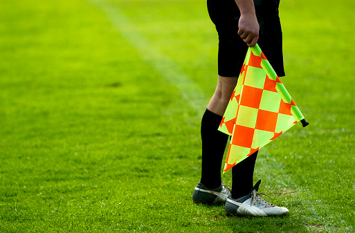 Soccer Referee with flag