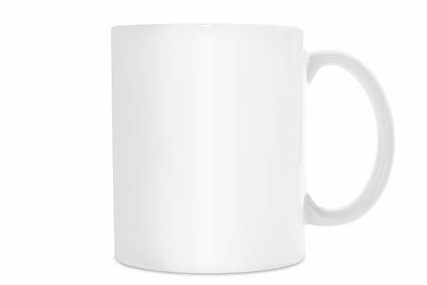 Plain White coffee mug isolated on white background with path stock photo