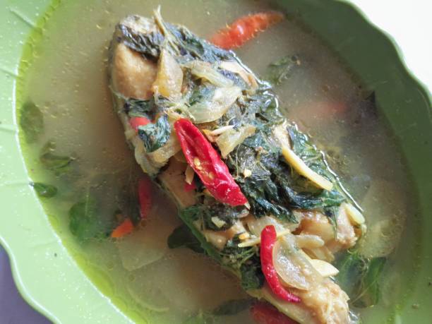 istock Gourami fish meat soup served on a plate. 1832639816