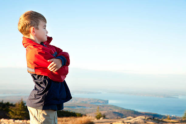 istock Confident Young Boy Looking Out to Coast 183264087