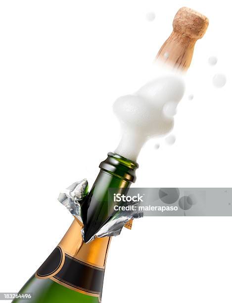 Explosion Der Flasche Champagner Cork Für Feier Stockfoto und mehr Bilder von Schaumwein - Schaumwein, Weihnachten, Korken