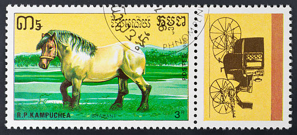istock motive stamp Kampuchea - draft horses Brabant 183264511