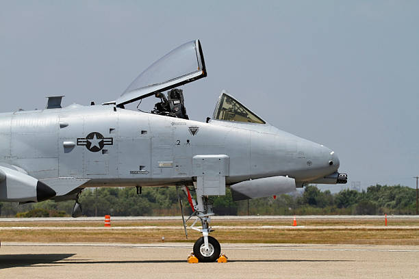 A-10 Warthog cockpit profile A-10 warthog head on. warthog stock pictures, royalty-free photos & images