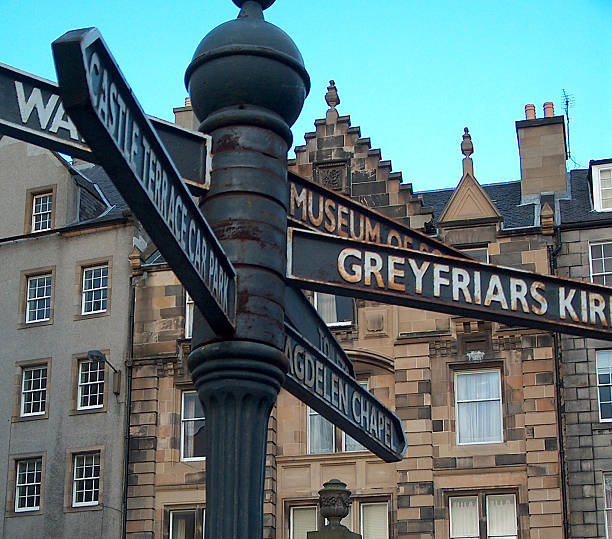 Street Sign in Edinburgh stock photo