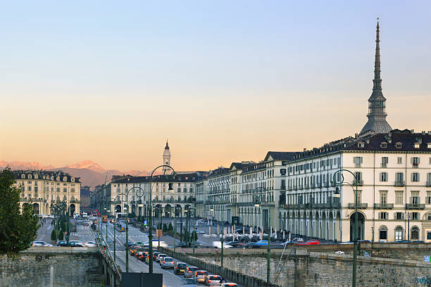 istock Vittorio Emanuele Square, Mole Antonelliana and mountains on background, Turin 183265232