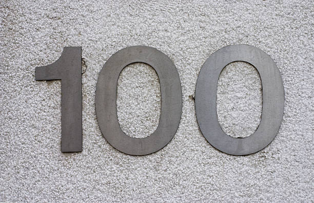 istock Century 100 up in metal numbers 183265304