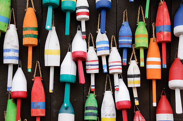 istock Lobster trap marker bouys 183265712