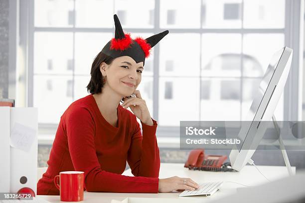Cute Devil Stock Photo - Download Image Now - Devil, Computer, Christmas