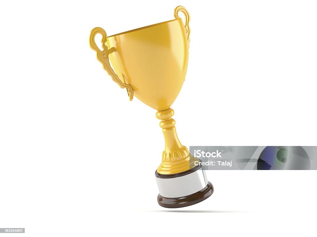 Golden cup Golden cup isolated on white background Achievement Stock Photo