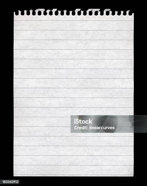 Blank Note Pad Paper Stock Photo - Download Image Now - Note Pad, Hole, Paper